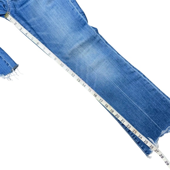 Madewell Cali Demi-Boot Jeans Size 23 Haywood Wash Destructed Hem Cropped Flare - Picture 10 of 11